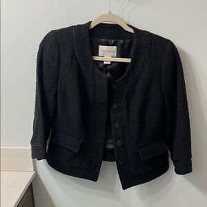 White House Black Market Black Tweed-Style Jacket